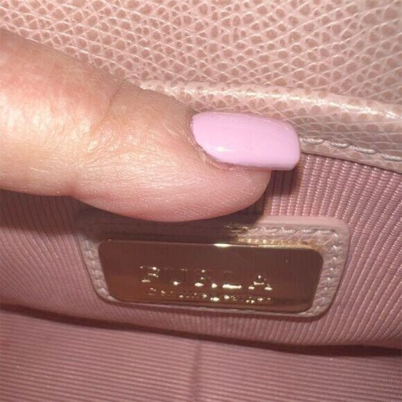 Furla Metropolis Mini Pink Leather Crossbody Bag Women's Chic Accessory - Picture 10 of 13